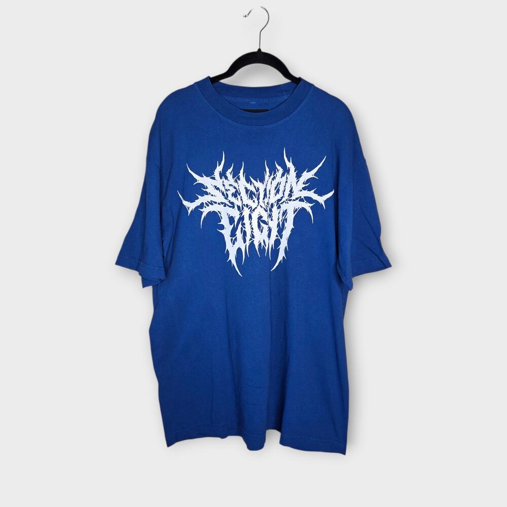 Section Eight Blue Graphic Tee Metal Logo Grunge Streetwear Men's Large